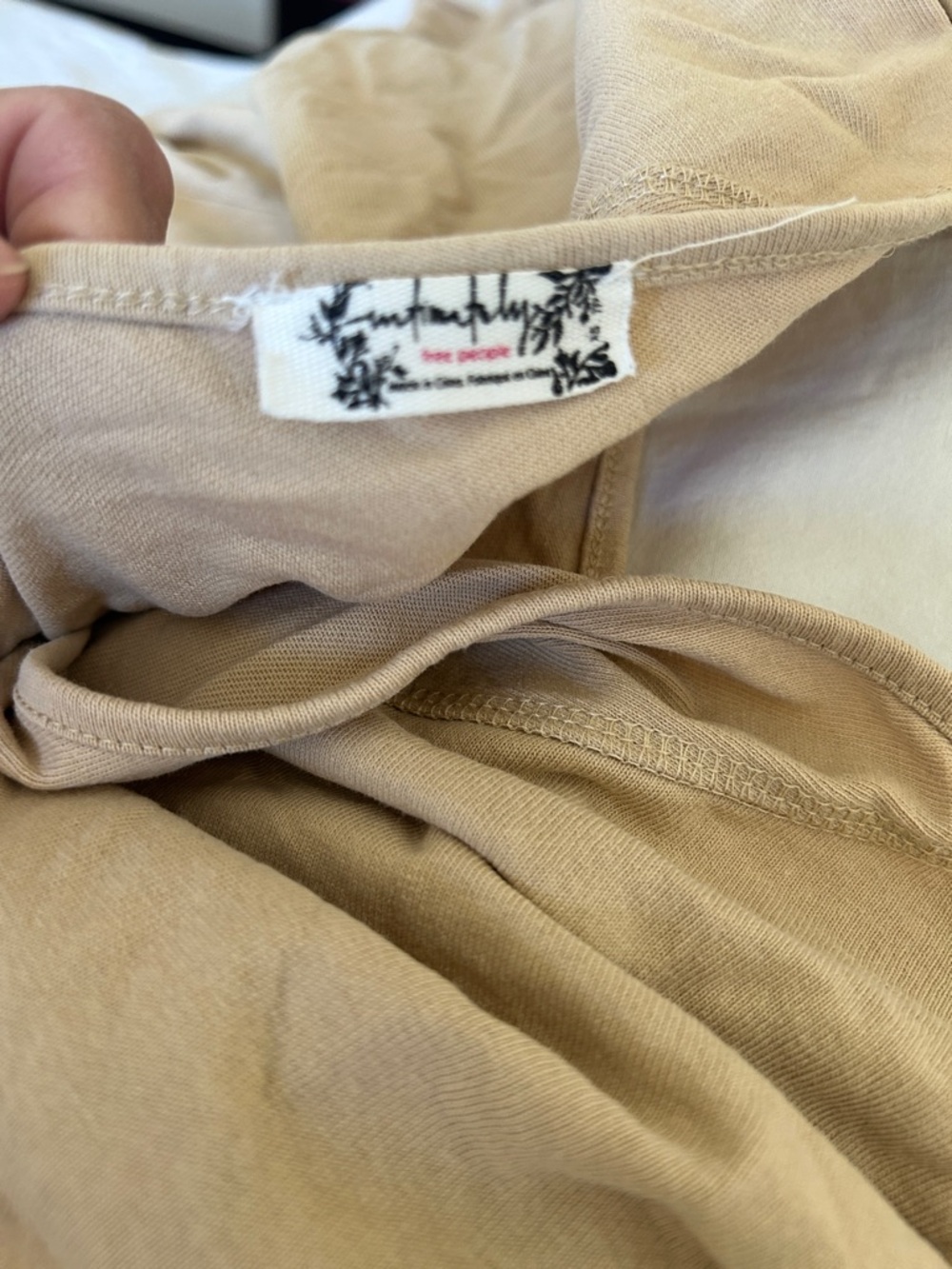 Free People Taupe Puff-Sleeve Jumpsuit - Picture 2 of 6